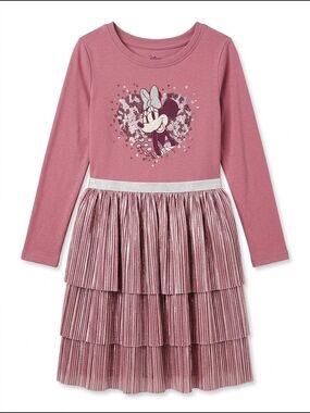 Disney Minnie Mouse Mauve Layered Pleated Dress Size 5T